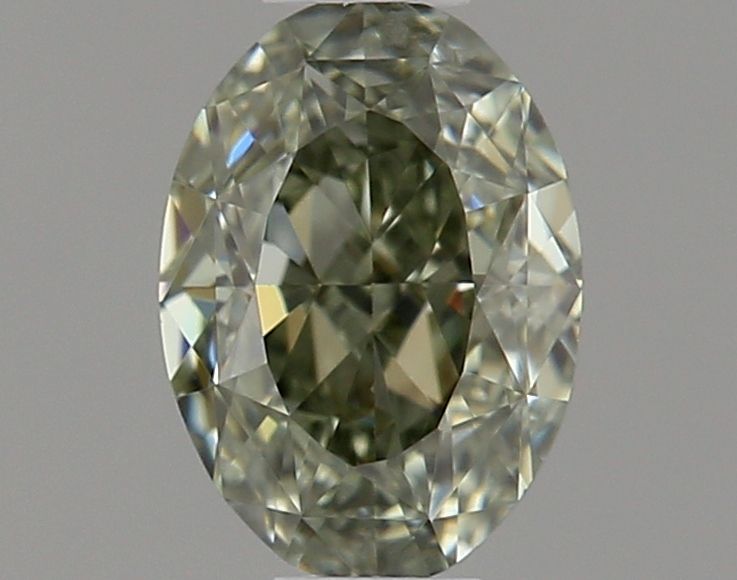 Oval Fancy Grayish Yellowish Green Natural Diamond 0.31ct SI2 loose diamond