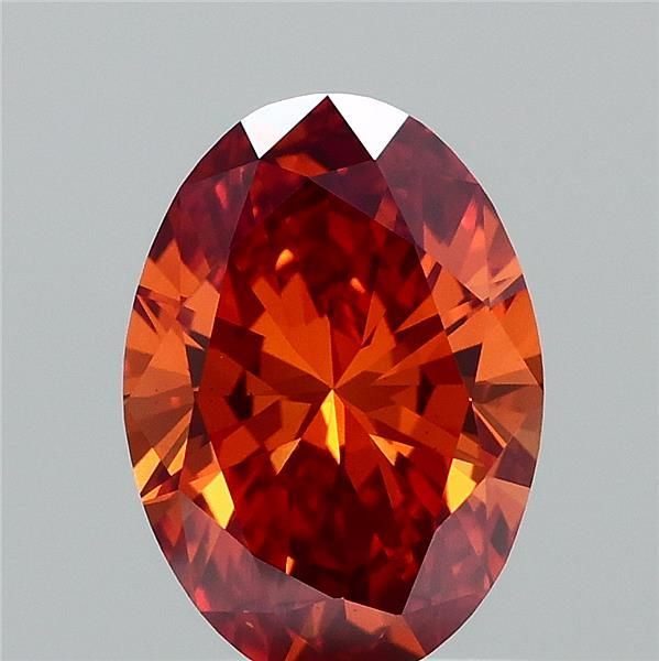 Oval Fancy Vivid Orange Lab-grown Diamond 1ct VS1 loose diamond