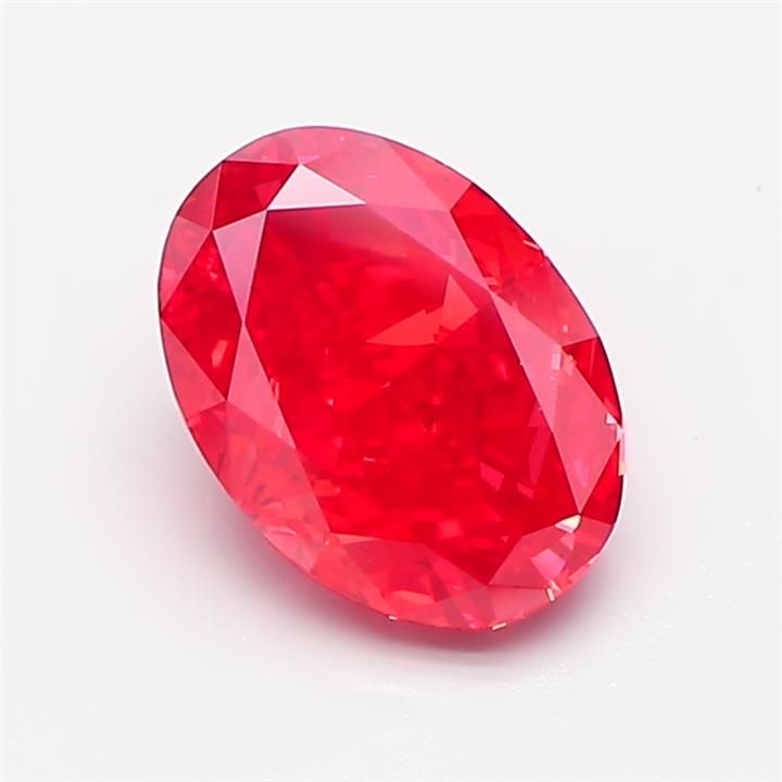 Oval Fancy Vivid Red Lab-grown Diamond 1.01ct SI1 loose diamond