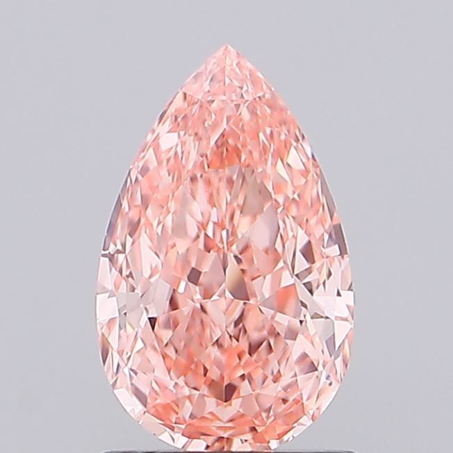 Pear Fancy Vivid Pinkish Orange Lab-grown Diamond 1.09ct VVS2 loose diamond