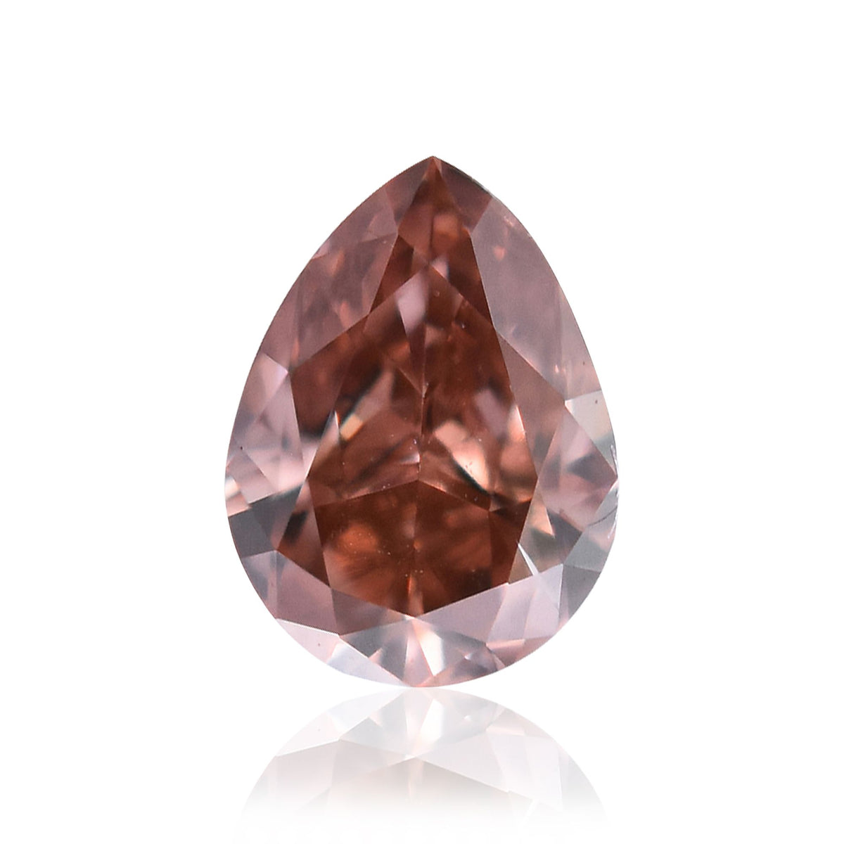 Pear Fancy Deep Orangey Pink Natural Diamond 0.15ct SI1 loose diamond