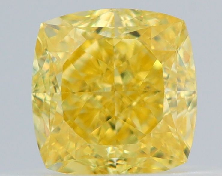 Cushion Fancy Vivid Yellow Natural Diamond 0.5ct VS1 loose diamond