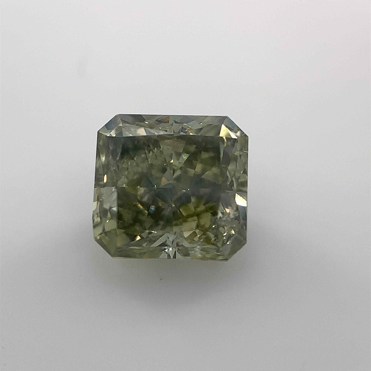 Radiant Fancy Deep Grayish Yellowish Green Natural Diamond 1.63ct loose diamond