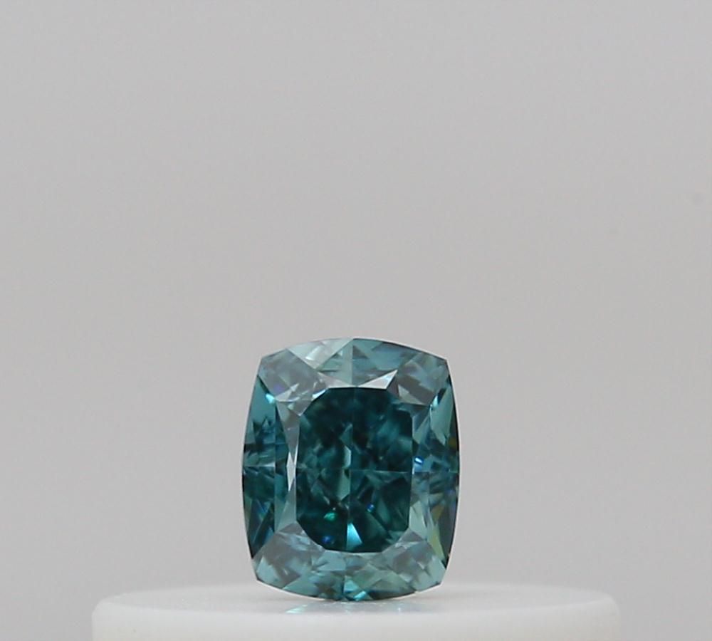 Cushion Fancy Deep Blue Green Natural Diamond 0.12ct loose diamond