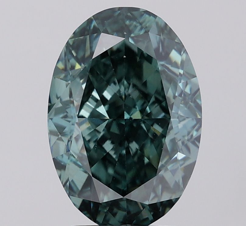Oval Fancy Vivid Green Lab-grown Diamond 4.08ct VS2 loose diamond