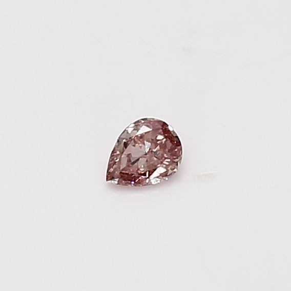 Pear Fancy Orangey Pink Natural Diamond 0.07ct loose diamond