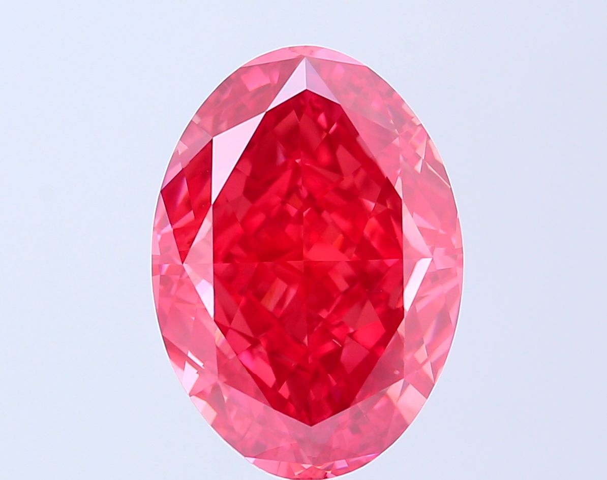 Oval Fancy Vivid Red Lab-grown Diamond 9.02ct VS1 loose diamond