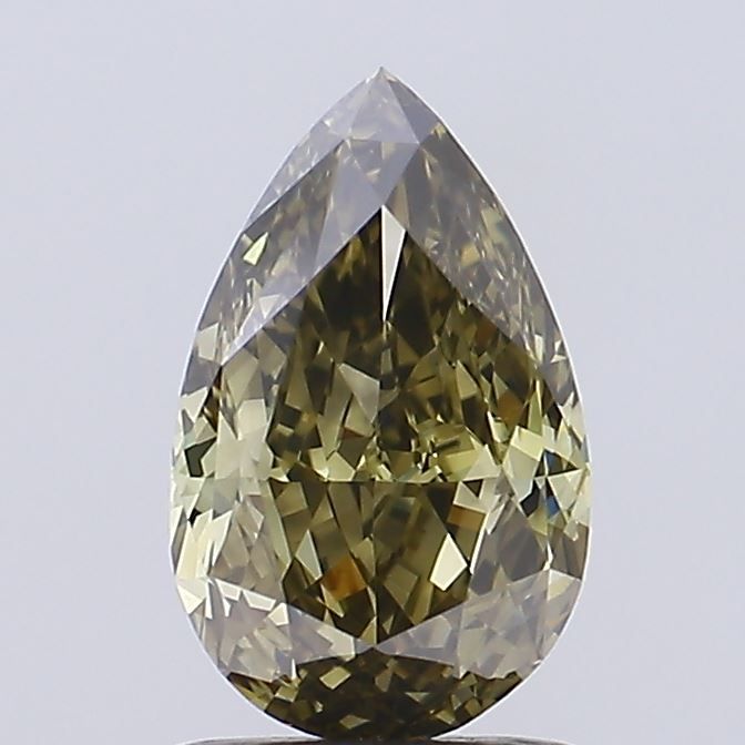 Pear Fancy Greenish Green Natural Diamond 1.34ct SI1 loose diamond