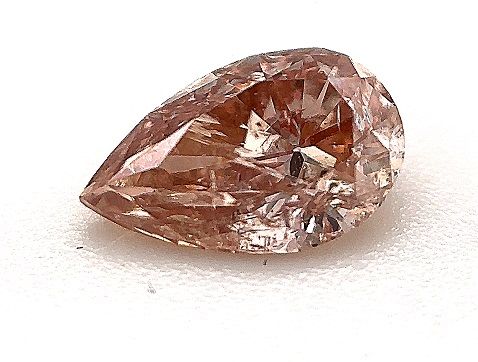Pear Fancy Brownish Orangey Pink Natural Diamond 0.53ct I1 loose diamond