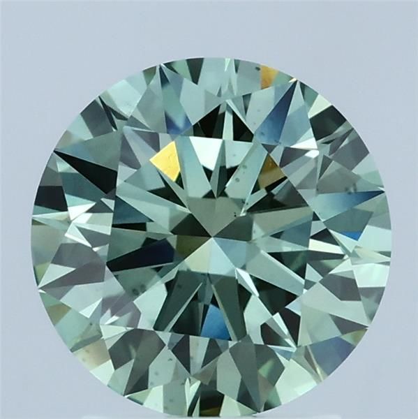 Round Fancy Vivid Green Lab-grown Diamond 2ct VS2 loose diamond