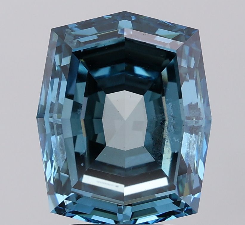 Octagonal Fancy Vivid Greenish Blue Lab-grown Diamond 5.14ct VS2 loose diamond