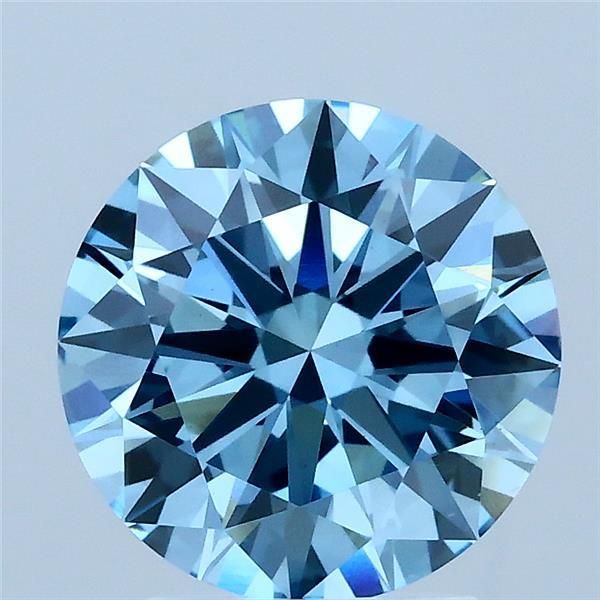 Round Fancy Vivid Blue Lab-grown Diamond 2.53ct VS1 loose diamond