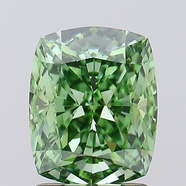 Cushion Fancy Vivid Green Lab-grown Diamond 2.07ct VVS1 loose diamond