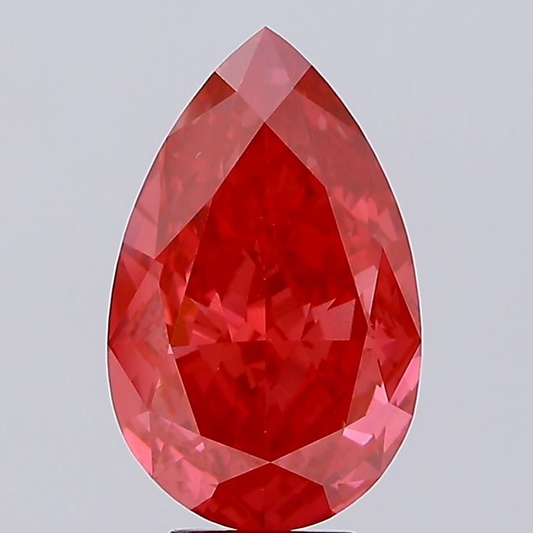Pear Fancy Vivid Red Lab-grown Diamond 7.19ct VS1 loose diamond