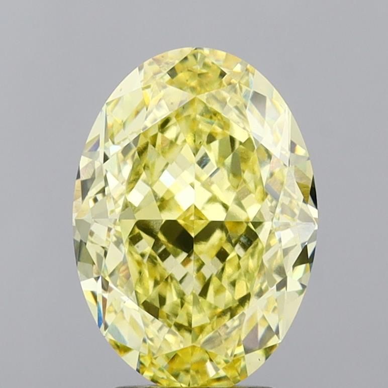 Oval Fancy Intense Yellow Lab-grown Diamond 4.05ct VS1 loose diamond