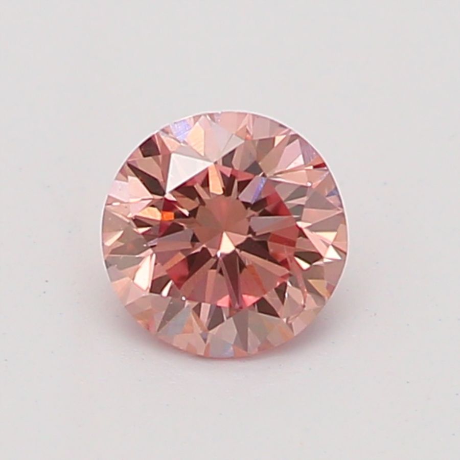 Round Fancy Orangey Pink Natural Diamond 0.15ct SI2 loose diamond