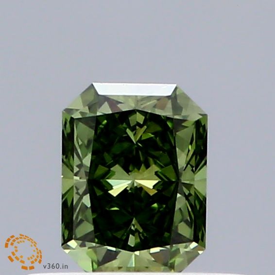 Radiant Fancy Vivid Green Lab-grown Diamond 0.36ct VS1 loose diamond