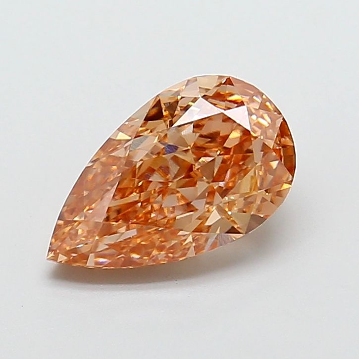 Pear Fancy Light Brown Lab-grown Diamond 3.07ct VVS2 loose diamond