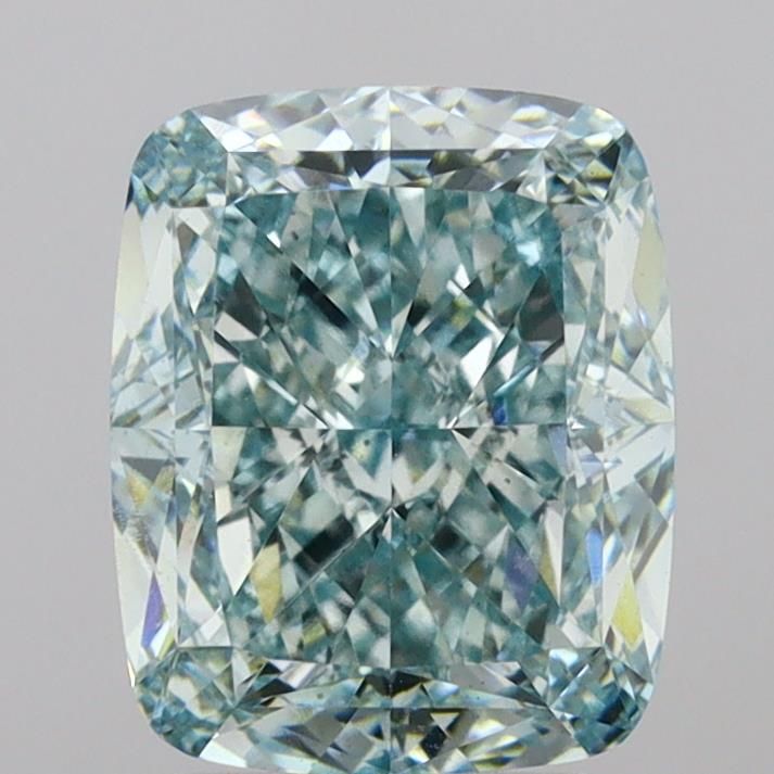 Cushion Fancy Vivid Green Lab-grown Diamond 3.58ct VS1 loose diamond