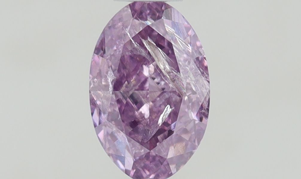 Oval Fancy Intense Pink Purple Natural Diamond 0.3ct loose diamond