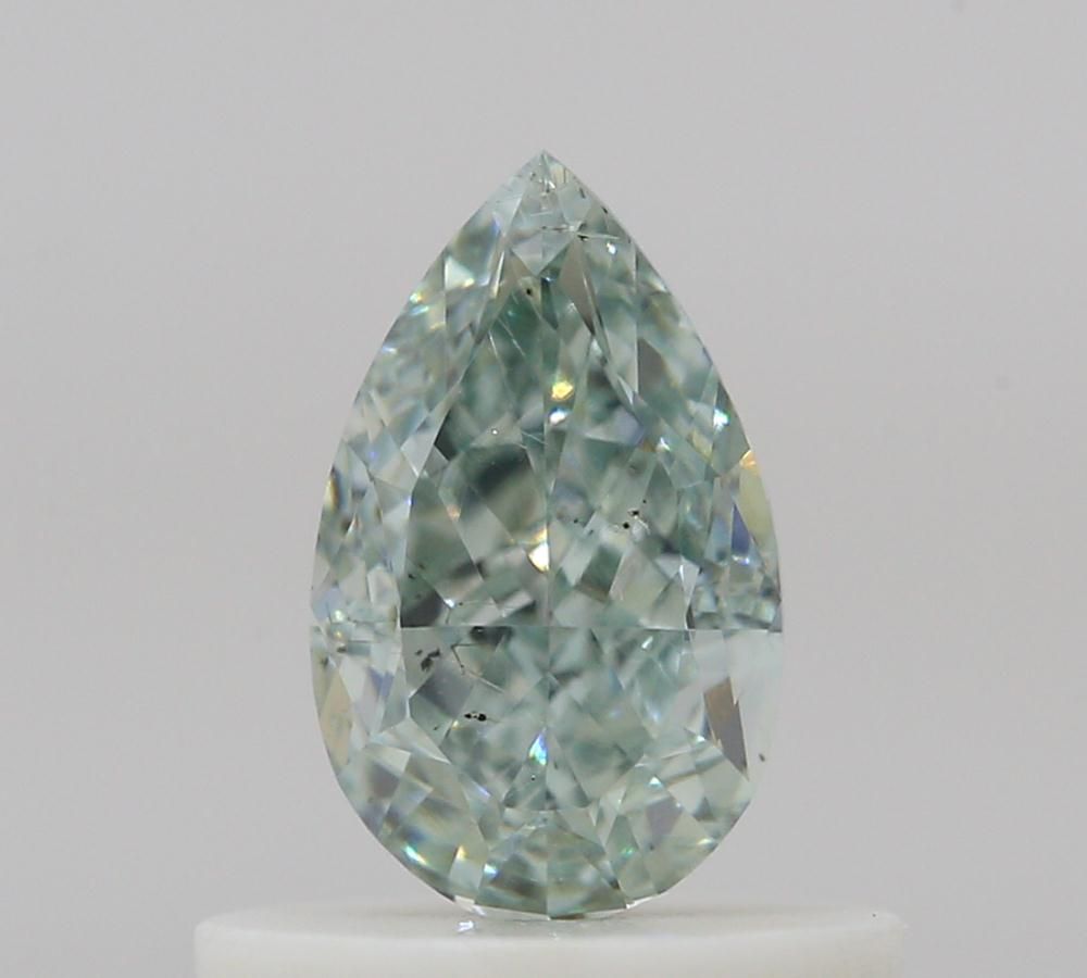 Pear Fancy Intense Blueish Green Natural Diamond 0.53ct SI2 loose diamond