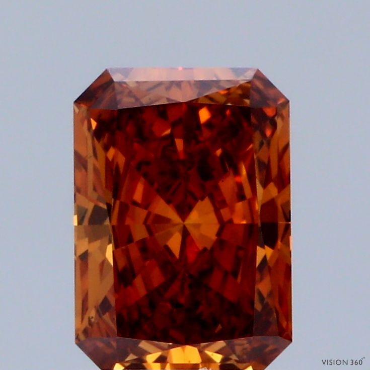 Radiant Fancy Vivid Brownish Orange Lab-grown Diamond 0.97ct VS1 loose diamond