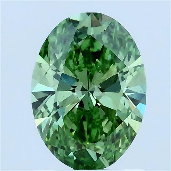 Oval Fancy Vivid Green Lab-grown Diamond 1.01ct VS2 loose diamond