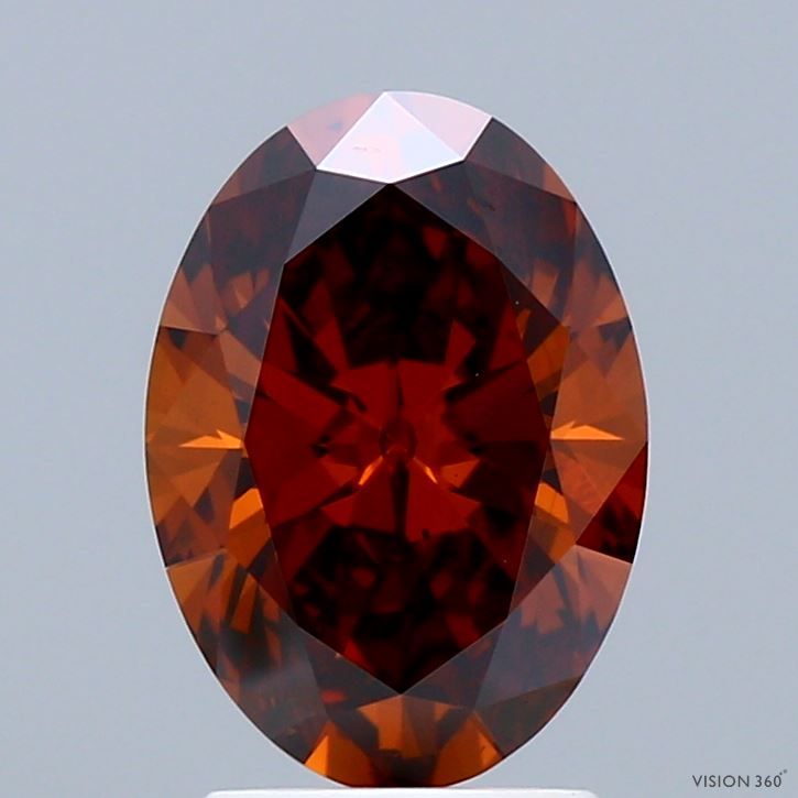 Oval Fancy Deep Orange Lab-grown Diamond 2.06ct VS2 loose diamond