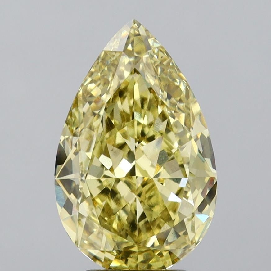 Pear Fancy Intense Yellow Lab-grown Diamond 4.02ct VS1 loose diamond