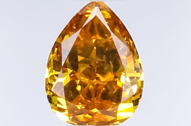 Pear Fancy Deep Yellow Orange Natural Diamond 0.35ct loose diamond