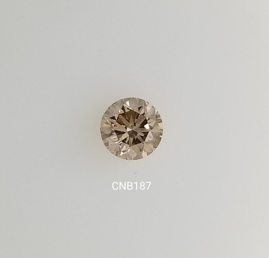 Round Faint Champagne Natural Diamond 0.96ct SI1 loose diamond
