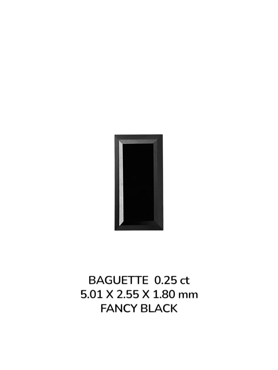 Baguette Fancy Black Natural Diamond 0.25ct VVS2 loose diamond
