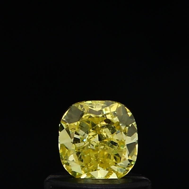 Cushion Fancy Intense Yellow Natural Diamond 0.42ct loose diamond