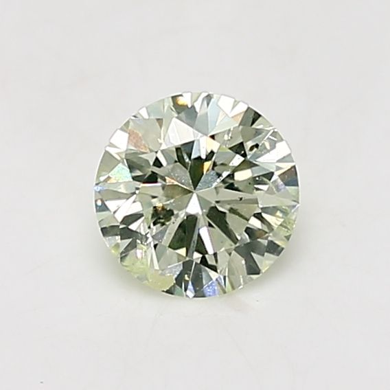 Round Fancy Light Yellow Green Natural Diamond 0.68ct I1 loose diamond