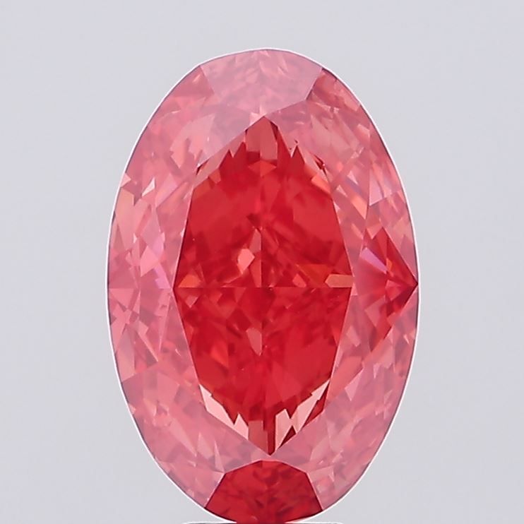 Oval Fancy Vivid Red Lab-grown Diamond 9.4ct VS1 loose diamond