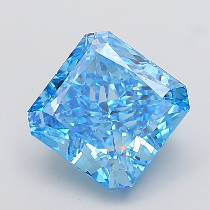 Square Radiant Fancy Vivid Blue Lab-grown Diamond 5.08ct VS1 loose diamond