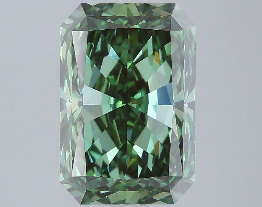 Radiant Fancy Vivid Green Lab-grown Diamond 3ct VS1 loose diamond