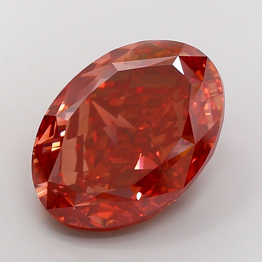 Oval Fancy Vivid Red Lab-grown Diamond 20.09ct VS1 loose diamond