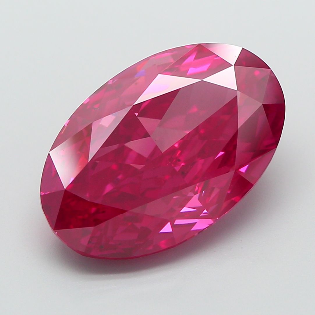 Oval Fancy Vivid Red Lab-grown Diamond 8.22ct VS2 loose diamond