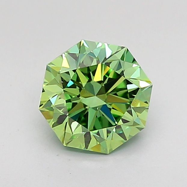 Octagonal Fancy Vivid Green Lab-grown Diamond 1.05ct VVS2 loose diamond