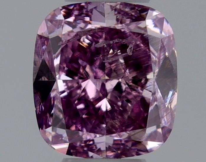 Cushion Fancy Intense Purple Natural Diamond 0.3ct I2 loose diamond