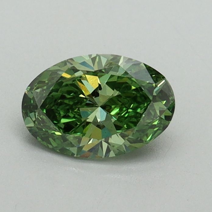 Oval Fancy Vivid Green Lab-grown Diamond 0.54ct VS1 loose diamond
