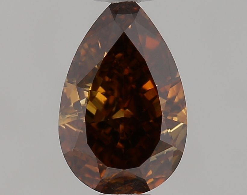 Pear Fancy Dark Orangey Brown Natural Diamond 0.73ct SI2 loose diamond
