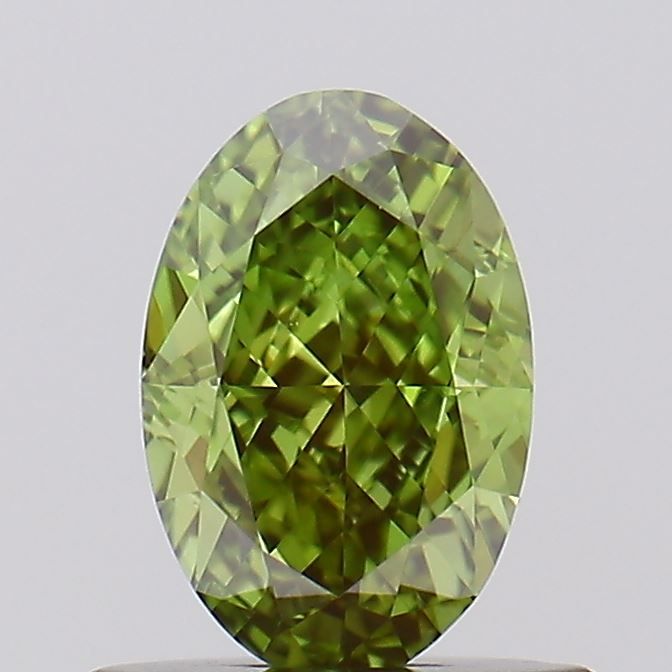 Oval Fancy Vivid Green Lab-grown Diamond 0.67ct VVS2 loose diamond