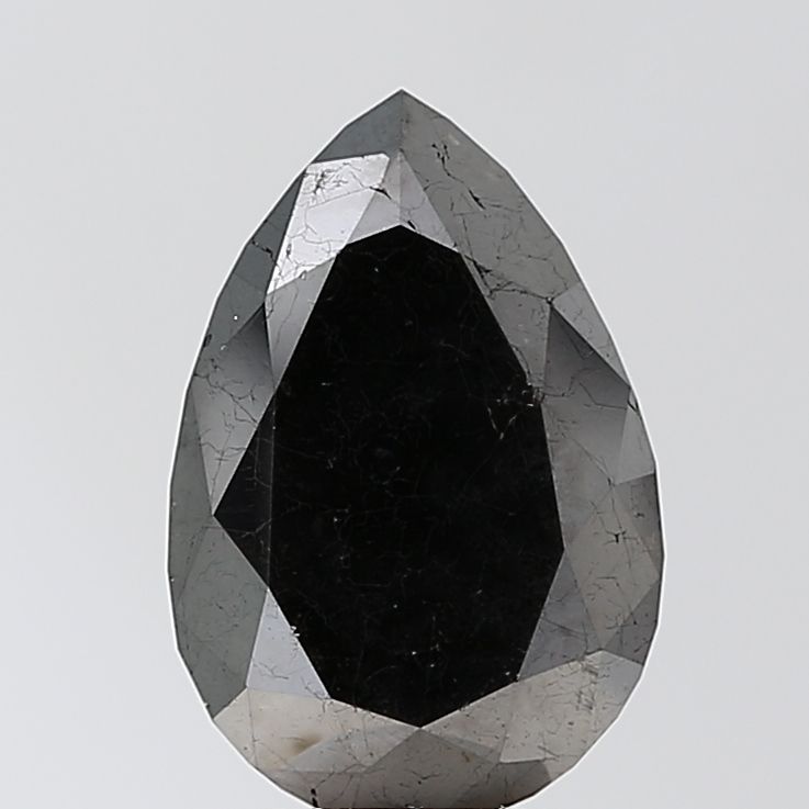 Pear Black Natural Diamond 3.55ct VS1 loose diamond