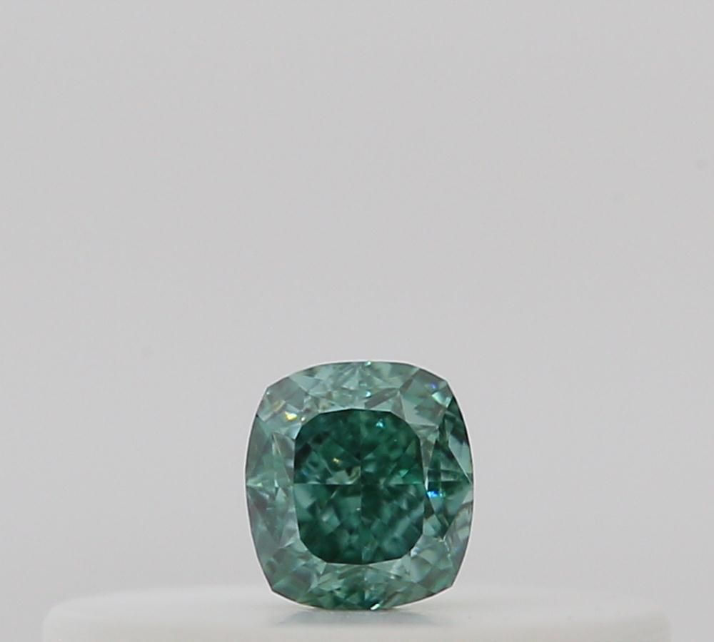 Cushion Fancy Vivid Blueish Green Natural Diamond 0.07ct loose diamond