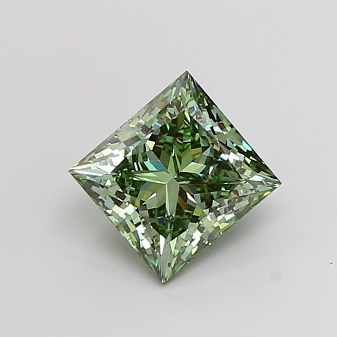 Princess Fancy Vivid Green Lab-grown Diamond 2.02ct VVS2 loose diamond