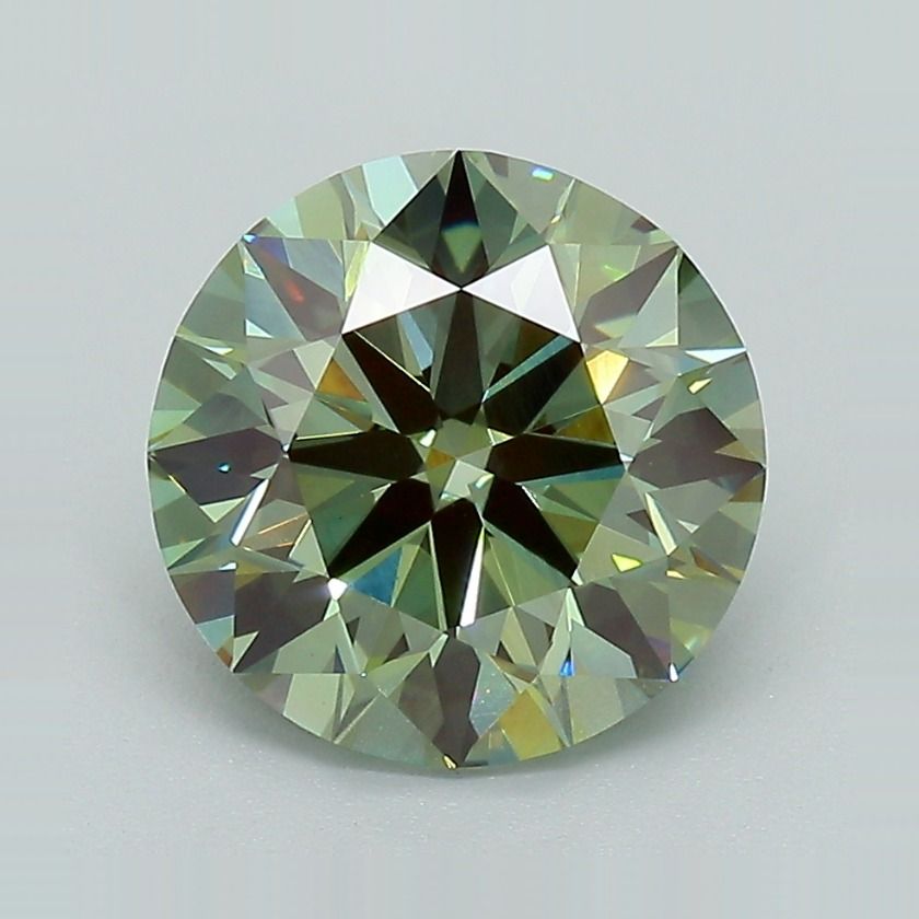 Round Fancy Vivid Green Lab-grown Diamond 3.04ct VS1 loose diamond