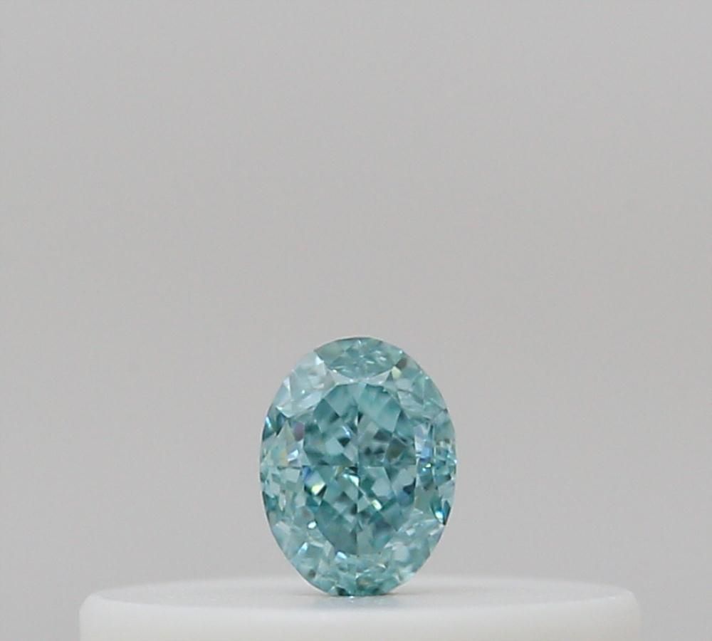 Oval Fancy Intense Blue Green Natural Diamond 0.07ct loose diamond