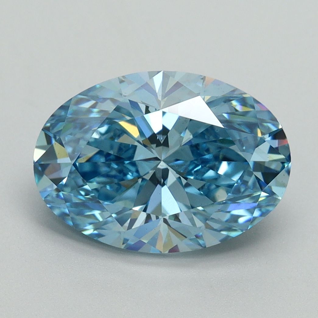Oval Fancy Vivid Blue Lab-grown Diamond 3.1ct VS2 loose diamond